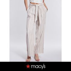 in stock Chic Wide Leg Pants With Belt Loops For Spring, Spring Wide-leg Pants With Belt Loops, Chic Wide-leg Pants With Belt Loops, Chic Summer Wide Leg Pants With Belt Loops, Chic Spring Dress Pants With Belt Loops, Chic Bottoms With Belt Loops For Day Out, High-waisted Pants With Belt Loops For Day Out, Day Out High-waisted Pants With Belt Loops, Chic Summer Dress Pants With Belt Loops