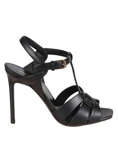 100% Calf leather Inner: 100% Leather Insole: 100% Leather Sole: 100% Leather Chic Leather T-strap Sandals With Round Toe, Chic Leather T-strap Open Toe Sandals, Luxury Leather T-strap Sandals For Party, Closed Toe Sandals With Padded Heel In Calf Leather, Closed Toe Calf Leather Sandals With Padded Heel, Modern Leather Sandals For Party, Leather T-strap Sandals With Single Toe Strap For Party, Modern Leather Sandals With Padded Heel, Leather T-strap Sandals With Padded Heel And Closed Toe