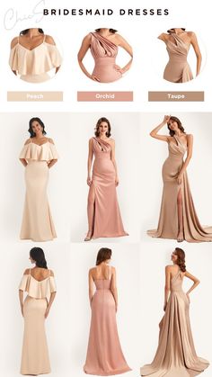 bridesmaid dresses in different colors and styles