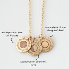 Moon Necklace Custom Personalized Moon Phase Necklace Zodiac - Etsy Zodiac Moon, Moon Phases Necklace, Lunar Phase, Gifts For Grandma, Celestial Necklace, Gift Ideas For Mom, Shopping Day, Mom Gifts, Moon Necklace