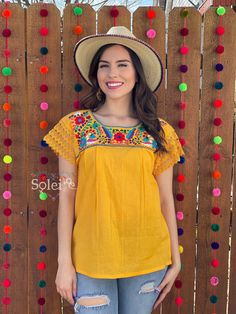 This flirty lace sleeve blouse boasts a Traditional Mexican floral design combined with a modern style blouse. It has hand embroidered flowers, lace sleeves and a knit neckline. MORE COLORS AVAILABLE HERE: https://www.etsy.com/es/listing/782215311/blusa-floral-con-encaje-bluson-mexicano?ref=listing_published_alert Casual Multicolor Tops With Embroidered Sleeves, Summer Tops With Multicolor Embroidered Sleeves, Summer Tops With Multicolor Embroidery And Embroidered Sleeves, Summer Festival Tops With Embroidered Sleeves, Summer Festival Top With Embroidered Sleeves, Embroidered Sleeve Tops For Summer Festivals, Yoke Tops For Spring, Casual Yoke Tops For Spring, Multicolor Embroidered Sleeve Summer Tops