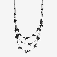 Bead Type: PlasticIncluded: 1 Necklace(s)Features: AdjustableJewelry Closure: Lobster ClaspLink Construction: SolidMetal Color: BlackChain Length: 13 InchExtender Length: 2 InchChain Construction: CableCare: Wipe CleanNecklace Type: Collar NecklacesCountry of Origin: Imported Black Single Strand Beaded Necklaces For Party, Black Single Strand Beaded Necklace For Party, Party Black Single Strand Beaded Necklace, Elegant Black Layered Necklace For Party, Adjustable Black Necklaces With Faceted Beads, Multi-strand Faceted Beads Party Necklace, Multi-strand Black Beads Necklace For Jewelry Making, Black Multi-strand Necklace Gift, Adjustable Black Long Crystal Necklace