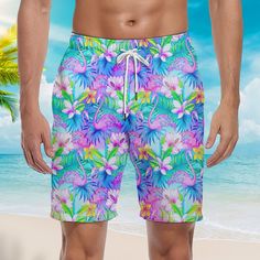 Pink Flamingo Tropical Beach Shorts For Men is an essential piece of clothing for any guy who loves spending time at the beach, pool, or any other water body. These shorts not only provide comfort and protection during aquatic activities but also give you a stylish look that you can flaunt at any beach party or poolside event. Don't miss out on this great opportunity to enhance your beach wear collection - order now and experience the ultimate in comfort and functionality! FEATURE: Material: 95% Flamingo Tropical, Mens Beach Shorts, Water Body, Orange Fox, Shorts For Men, Pink Flamingo, Long Sleeve Midi, Beach Shorts, Trendy Gift