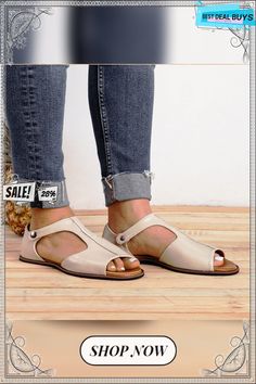 Vintage Black Flat Peep Toe Slip-on Sandals S Casual Toe Post Sandals With Buckle, Casual Toe Post Sandals With Buckle Closure, Casual Sandals With Buckle Closure And Toe Post, Casual Summer T-strap Open Toe Sandals, Casual Open Toe T-strap Sandals For Summer, Casual Beige T-strap Sandals, Casual Closed Toe Sandals With Buckle Closure, Casual T-strap Sandals With Buckle Closure For Spring, Casual Flat Heel T-strap Sandals For Spring