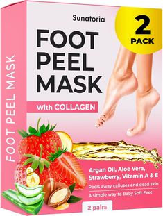 PRICES MAY VARY. Remove Dead Skin Easily: This baby feet foot peel starts to exfoliate dead skin in just 1–2 days, results lasting up to 2–3 weeks. Perfect for dry feet treatment, callus remover and cracked heels. Deep Hydration and Repair: Infused with Collagen, Argan Oil, Aloe Vera, and Vitamins A, C, and E, our foot mask for dry cracked feet deeply moisturizes, leaving your feet smooth and hydrated. Gentle & Safe Peeling: Dermatologically tested, this feet exfoliator mask gently peels dead sk Foot Peel Mask, Peeling Mask, Callus Remover, Foot Mask, Cracked Heels, Callus Removal, Soft Baby, Argan Oil