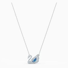 Dancing Swan Necklace, Blue, Rhodium plated | Swarovski.com Swan Necklace, Swarovski Swan, Beautiful Swan, Swarovski Necklace, Swarovski Stones, Swarovski Jewelry, Stunning Necklace, Rhodium Plated, Beautiful Necklaces