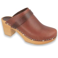 Are you looking for quality high heel clogs? CHOCCO Klogga - stylish and elegant Swedish clogs from quality fullgrain leather on wooden high heel soles CHOCCO clogs are made from quality fullgrain leather. This clog is a perfect blend of comfort and style. It offers optimal support and a timeless look. CHOCCO clogs are also lightweight due to their poplar wood soles. The brown colour is always in fashion. CHOCCO clogs are in classic style so you can wear them with any outfit. They are suitable f Classic Brown High Heel Mules, Brown High Heel Clogs With Deep Heel Cup, Brown High Heel Mules With Deep Heel Cup, Closed Toe Mules With Wooden Heel, Brown Closed Toe Clogs With Deep Heel Cup, Leather High Heel Mules With Wooden Heel, Brown Wooden Clogs With Wooden Heel, Leather Clogs With Wooden Block Heel, Wooden Closed Toe Clogs With Stacked Heel