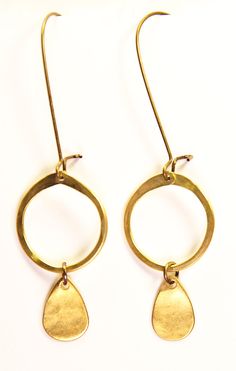 Delicate, dainty and super cute, these little numbers are an everyday simple pair that will go with just about everything!   Nickel-free and lead-free antique brass kidney earwires are approx. 1 1/4 inches long  Available with handmade goldfilled or sterling silver earwires upon request. Everyday Drop Earrings, Handmade Brass Teardrop Earrings, Brass Teardrop Earrings With French Hook, Everyday Hand Forged Teardrop Earrings, Everyday Adjustable Teardrop Earrings, Metal Teardrop Earrings With Lever Back, Adjustable Teardrop Hoop Earrings With French Hook, Everyday Metal Teardrop Earrings, Nickel Free Brass Dangle Teardrop Earrings