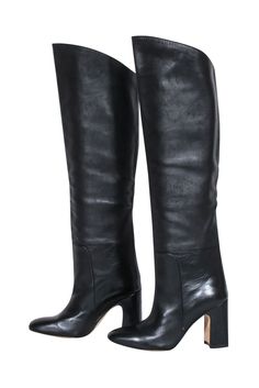 Feel your most fashionable in these Stuart Weitzman black leather tall boots! Step out from the crowd in style this fall whether you dress them up with a little black dress or down with a sweater knit for a cozy, downtown-darling look. Kicking off the season never looked so chic! Size 6 100% Leather Pull on Come with box Heel height 3" Shaft 18" Circumference 15" Leather Fitted Knee-high Boots For Winter, Fitted Leather Knee-high Winter Boots, Fitted Leather Knee-high Boots For Winter, Fitted Calf Leather Knee-high Boots For Night Out, Sleek Platform Boots With Round Toe For Fall, Sleek Fall Platform Boots With Round Toe, Elegant Tall Knee-high Boots For Fall, Sleek Medium Width Fall Boots, Leather Knee-high Winter Boots