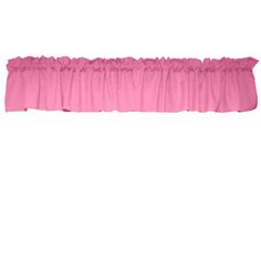 a pink curtain with ruffled edges on a white background