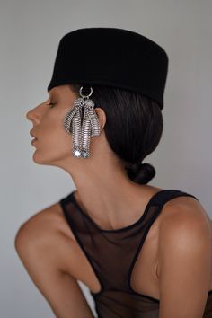 Janelle Modular Pillbox Hat in Black Felt Pillbox Hat Outfit, Monae Janelle, Art Gloves, Pillbox Hats, Multi Hyphenate, Artsy Clothes, Janelle Monae, Tuxedo Women, Artsy Outfit