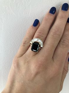 tapered-baguette-contour-nesting-band Kasia Jewelry, Luxury Ring, Claw Prong, Black Onyx Ring, Treasure Box, Black Diamonds, Put A Ring On It, Onyx Ring, Treasure Chest