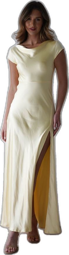 Black Sage, Dress Yellow, Satin Maxi, Satin Maxi Dress, Yellow Dress, Cowl Neck, Special Events, Maxi Dress, Satin