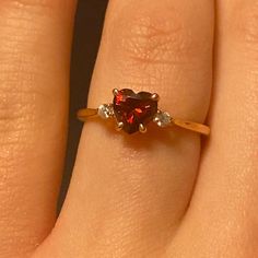 Garnet Heart Solitaire Ring Silver Ring Rose Gold Ring - Etsy Heart-shaped 14k Gold Ruby Promise Ring, 14k Gold Heart-shaped Ruby Ring For Promise, 14k Gold Heart-shaped Ruby Promise Ring, 14k Gold Solitaire Heart Ring For Valentine's Day, Heart Cut Ruby Ring In 14k Gold For Promise, Promise Heart Cut Ruby Ring In 14k Gold, Heart Cut Ruby Ring In Yellow Gold For Promise, Dainty Three-stone Promise Ring, 14k Gold Heart Cut Birthstone Promise Ring