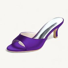 Category:Wedding Shoes,Sandals; Upper Materials:Satin; Lining Materials:Leatherette; Heel Type:Kitten Heel; Actual Heel Height:2.36; Gender:Women's; Toe Shape:Open Toe; Style:Minimalism; Heel Height(inch):2-3; Outsole Materials:Rubber; Closure Type:Loafer; Shipping Weight:0.55; Listing Date:09/08/2020; Production mode:Self-produce; Foot Length:; Size chart date source:Provided by Supplier. Purple Wedding Shoes, Kitten Heel Wedding Shoes, Wedding Shoes Sandals, Kitten Heel Shoes, Bridesmaid Shoes, Wedding Sandals, Womens Wedding Shoes, Heel Type, Kitten Heel