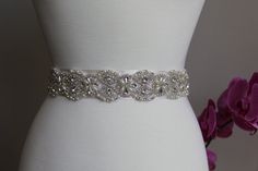 Elegant and gorgeous rhinestone trim beaded detailed by terihuang Elegant Silver Bedazzled Sashes, Elegant Silver Bedazzled Sash, Elegant Bedazzled Silver Sashes, Elegant Bedazzled Silver Sash, Elegant Bedazzled Wedding Sash, Elegant Bedazzled Bridal Belt For Wedding, Silver Bedazzled Bridal Belt For Wedding, Bedazzled Crystal Bridal Belt For Wedding, Bedazzled White Bridal Belt For Wedding