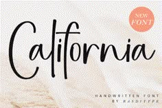 the word california written in black ink on a white background