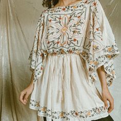 In Great Condition. Absolutely No Rips Or Stains! Just A Cute Boho Dress. Size L But The Waist Is Adjustable And Can Be Tied Down To A 25” Waistline And Can Also Fit Someone Who Is Xl. Soft Cotton. Traditional Flowy Embroidered Dresses, Traditional Embroidered Flowy Dress, Bohemian Flowy Embroidered Dress, Spring Peasant Dress With Intricate Embroidery, Flowy Embroidered Dress With Floral Detail And Short Sleeves, Flowy Embroidered Dress With Floral Design And Short Sleeves, Flowy Embroidered Dress With Floral Embroidery And Short Sleeves, Flowy Floral Embroidered Dress With Short Sleeves, Peasant Dress With Intricate Embroidery For Festival