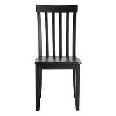 a black wooden chair against a white background