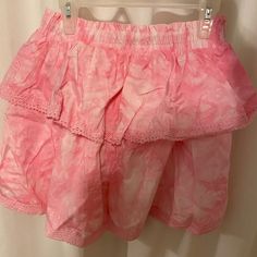 Pink Ruffle Skirt Womens Sm Nwot. Worn Once No Flaws Fitted Mini Skirt With Ruffles, Summer Skirted Skort With Ruffles, Ruffled Skirted Skort For Summer, Relaxed Tiered Skirt For Spring, Spring Tiered Skirt With Ruffles, Summer Ruffle Hem Mini Skirt, Spring Mini Skort With Ruffles, Ruffled Mini Skort For Spring, Spring Ruffled Mini Skort