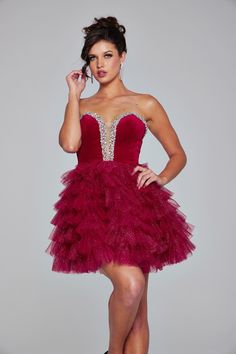 Jovani 40352 Fall 2024 evening collection dress. Fall 2024, Dress Collection, Red Color, Types Of Sleeves, Black And Red, Black