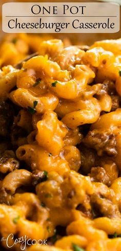 one pot cheeseburger casserole is an easy and delicious side dish recipe