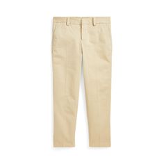 These trousers are crafted from the same stretch chino fabric that is used in men’s Polo tailored clothing and are finished with Italian horn buttons. Classic Straight Chino Cotton Twill Dress Pants, Fitted Classic Chinos With Button Closure, Classic Ralph Lauren Bottoms For Business Casual, Ralph Lauren Classic Business Casual Bottoms, Classic Ralph Lauren Dress Pants For Formal Occasions, Classic Ralph Lauren Tapered Leg Bottoms, Classic Work Pants With Button Closure, Classic Fitted Chinos With Button Closure, Classic Chinos With Button Closure