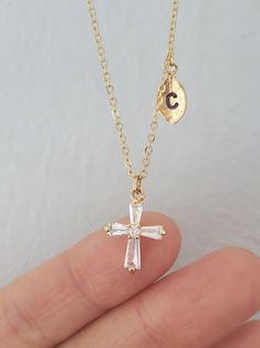 Gold Cross Necklaces,religious Cross Women Men Kids Necklace Gold Chain Necklace Gold Charm Pendant Pray Rosary Pendant Necklaces for Mother - Etsy Gold Personalized Cross Charm Necklaces, Personalized Gold Crystal Necklaces For Spiritual Use, Cross Charm Necklaces For Gifts, Cross Necklace With Charms For Gifts, Cross Shaped Charm Necklace For Gifts, Personalized Gold Crystal Necklace Spiritual Style, Cross Charms Necklace For Gifts, Dainty Cross Jewelry For Mother's Day, Personalized White Cross Pendant Necklaces