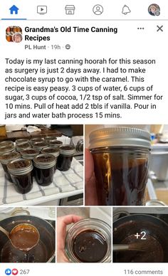 an instagramted post showing how to make homemade chocolate pudding