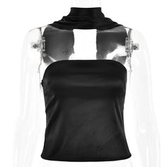 Kylethomasw Fashion Satin Sleeveless Crop Tops For Women Elegant Sexy Club Party Streetwear Halter Tank Top Strapless Y2K Clothes Size(CM) US EU Bust Waist Hips Sleeve Length S 6 34 66 67 / / 32.5 M 8 36 70 71 / / 33.5 L 10 38 76 77 / / 34.5 NOTE:1. The size may have 2-3cm differs due to manual measurement.2. Please strictly follow the size chart to select the size. Do not select directly according to your habits. Y2k Vest, Wrap Tank Top, Middle Age Fashion, Halter Tank Top, Halter Tank, Top Halter, Y2k Clothes, Strapless Tops, Sleeveless Crop Top