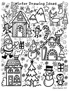 winter drawing ideas for kids to color