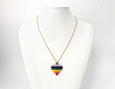 "Handmade Miyuki rainbow heart pendant necklace. * Measurement: Total length approx 45cm including clasp, heart pendant size approx 30x30mm * Materials: Miyuki beads and metal chain * Metal Plating Color: Gold * No return or refund for this \"Made To Order\" item Color may vary depending on monitor settings and lighting ENJOY GREAT SAVINGS ON COMBINED SHIPMENT We welcome any custom-made and wholesale requests!! Go to our homepage to see discounts and coupon offers https://www.etsy.com/hk-en/shop Heart-shaped Colorful Beads Necklace For Jewelry Making, Multicolor Beaded Heart Pendant Necklace, Heart Beads Pendant Necklace For Gifts, Heart-shaped Colorful Beads Jewelry For Gifts, Heart Pendant Jewelry With Colorful Beads For Gift, Colorful Beads Heart Shaped Beaded Necklace Gift, Heart-shaped Colorful Beaded Necklaces As Gift, Heart Shaped Colorful Beaded Necklaces For Gifts, Multicolor Heart-shaped Beaded Chain Necklace