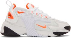 Nike: Off-White & Orange Zoom 2K Sneakers | SSENSE Nike Zoom 2k, Nike For Women, Zoom 2k, Nike Off White, Laura Lombardi, Beige Blazer, Vintage Sneakers, Mesh Sneakers, Daytime Dresses