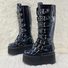 Emo Cloth, Goth Boots, My Shopping List, Black Platform Boots, Goth Punk, Goth Outfits, Goth Fashion, Platform Boots, Knee High Boots