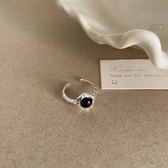 Material: Metal Style: INS Style Black Metal Crystal Round Ring, Black Metal Midi Rings For Gift, Black Metal Midi Rings For Gifts, Black Metal Midi Rings As Gift, Elegant Black Metal Midi Rings, Trendy Black Midi Rings For Gift, Trendy Black Midi Rings As Gift, Black Metal Crystal Ring, Black Open Ring Metal Rings