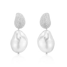 Baroque Pearl Earrings in White Gold Teardrop Pearl Earrings For Evening, Luxury Teardrop Pearl Drop Earrings, Luxury Drop Pearl Earrings, Luxury Pear-shaped Pearl Earrings, Luxury Teardrop Pearl Earrings With Pendant, Luxury Teardrop Pearl Pendant Earrings, Teardrop Diamond Pearl Earrings For Evening, Pear-shaped Pearl Earrings For Evening, Rare Pearls