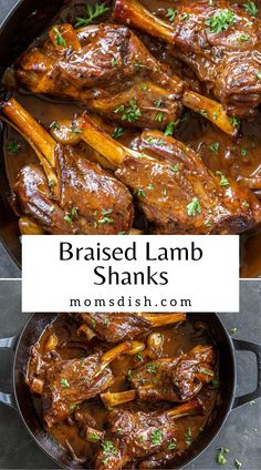 These braised lamb shanks are flavored in a well-seasoned red wine and beef broth liquid, making them deliciously tender. They will be your family favorite!