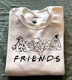 Winnie The Pooh f.r.i.e.n.d.s crewneck sweatshirt Winnie The Pooh Tshirt Ideas, Winnie The Pooh Gifts For Adults, Winnie The Pooh Shirt Ideas, Pooh Disney Outfit, Winnie The Pooh Cricut Projects, Cricket Designs For Shirts, Winnie The Pooh Things, Winnie The Pooh Shirts, Winnie The Pooh Shirt