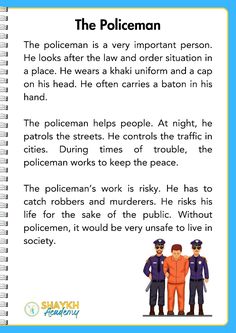 the policeman is a very important person