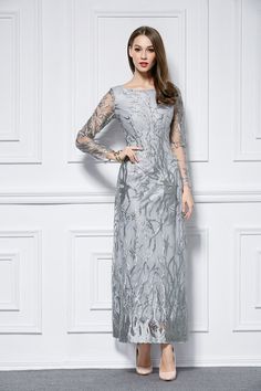 Shop affordable elegant a-line embroidered mother of the bride dress with sleeves online. Free Shipping and Custom-made. Pro since 2009. Occasion Dresses Evening, Embroidery Tulle, Cocktail Dresses Online, Tulle Evening Dress, Evening Dresses Online, Cheap Evening Dresses, Long Sleeve Dress Formal, Womens Cocktail Dresses, Wedding Dresses Plus Size