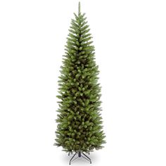 a small christmas tree is shown on a stand with the top turned to look like it has