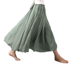 PRICES MAY VARY. Material: Cotton linen blend.It is made of high quality material.Soft and lightweight material provides you a comfortable feminine touch feel and a elegant stylish appearance.It's suitable enough for your daily wearing.Great for sweater, pullover, coat and T-shirt. Feature: Womens Boho long maxi skirt. Pullover style,elastic waistband, pleated, A-line beach dress ankle-length. High-elastic pleated waist and elegant hem for a variety of body. Design: A-line, double layers design. Shop Skirts, Fitted Maxi Skirt, Flowy Sundress, Costume Africain, Skirts Casual, Long Maxi Skirt, Maxi Skirt Dress, Womens Maxi Skirts, Skirt Maxi