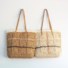 Elena Handbags Lightweight Straw Woven Tote with Floral Designs Woven Satchel Bag For Travel, Woven Shoulder Bag For Travel, Woven Shoulder Travel Bag, Beige Woven Satchel For Travel, Beige Woven Travel Satchel, Travel Tote Beach Bag With Handles, Eco-friendly Travel Satchel With Leather Handles, Beige Crochet Travel Bag With Handles, Everyday Woven Satchel Bags