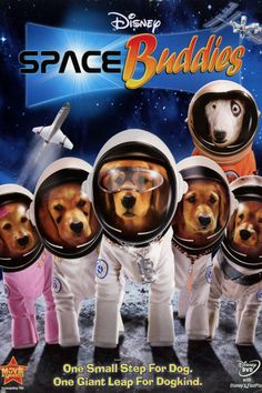 three dogs in space suits are standing next to each other on the cover of a blu - ray