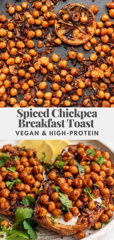 baked chickpea breakfast toast with vegan and high protein