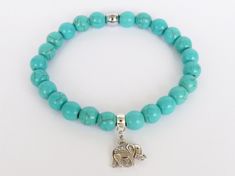 Bracelet for women Gift sister Elephant Bracelet for mom Bracelet for her, Turquoise Jewelry Turquoise Elephant Jewelry, Mint Bracelet This beautiful beaded bracelet is made with high quality 8mm Turquoise Howlite beads and Elephante charms strung on a very strong clear elastic cord. Please choose the size for your bracelet. See more bracelets here: https://www.etsy.com/shop/BonBonStones?ref=hdr_shop_menu If you have any questions please feel free to contact me Nickel Free Turquoise Beaded Bracelets As Gift, Nickel-free Turquoise Beaded Bracelets As Gift, Nickel-free Turquoise Beaded Bracelet Gift, Nickel-free Turquoise Beaded Bracelet For Gift, Turquoise Beaded Charm Bracelet Gift, Hypoallergenic Turquoise Stretch Bracelet Gift, Turquoise Stretch Bangle Bracelet As Gift, Turquoise Beaded Charm Bracelet For Gift, Turquoise Stretch Bangle Bracelet For Gift