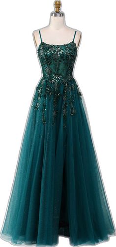 Green Maxi Dress For Gala During Prom Season, Floor-length Tulle Evening Dress, Elegant Tulle Long Gown, Elegant Green Ball Gown With Sweep Train, Elegant Tulle Gown For Prom Season, Tulle Maxi Dress With Sweep Train, Full Length Tulle Gown For Party, Green Tulle Evening Dress For Gala, Floor-length Tulle Gown For Gala