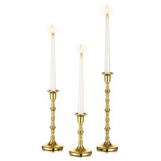 PRICES MAY VARY. Quality Metal ＆ Exquisite Bamboo Design: Inweder taper candle holders are made of high-quality metal and have a bright brass-gold finish, shiny and have a good weight, anti-rust and anti-corrosion. Besides, the exquisite bamboo-shaped and long stem design makes these candle holders for candlesticks unique and stylish. Fits All Standard Taper Candles ＆ Good Stability: The inner diameter of the taper candle holder is 2 cm（0.79") which can perfectly fit all standard taper candles, Gold Tapered Candle Holders, Long Candle Holder, Gold Taper Candle Holders, Tapper Candles, Gold Candlestick Holders, Table Centerpiece Wedding, Gold Candle Holder, Candle Table Centerpieces, Candlestick Centerpiece