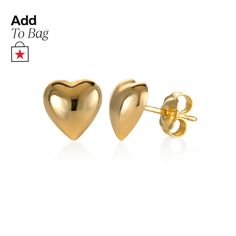 in stock Valentine's Day Heart Earrings Tarnish Resistant, Valentine's Day Tarnish-resistant Round Earrings, Valentine's Day Tarnish-resistant Heart Earrings, Valentine's Day Heart-shaped Tarnish-resistant Earrings, Classic Gold Earrings For Valentine's Day, Macy's Gold Wedding Earrings, Macy's Polished Yellow Gold Earrings, Classic Pierced Gold Heart Earrings, Classic Gold Pierced Heart Earrings