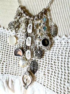 Assemblage Strands Necklace Vintage Antique Jewelry Niello Thai Siam Silver Forget Me Not Tintype Watch Parts Engraved Cufflink MOP Button - Etsy Letter Pad, Crystal Rosary, 1920s Jewelry, Tree Of, Engraved Cufflinks, Handmade Jewlery, Rhinestone Watches, Vintage Watches Women, Assemblage Jewelry